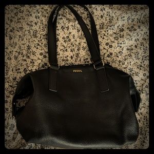 Fossil Black Soft leather shoulder purse bag